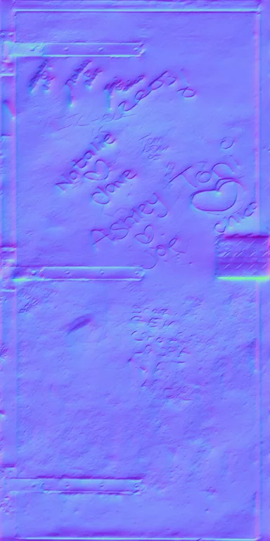 Normal Map for Door Steel Black Defaced