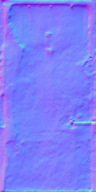 Normal Map for Door Wood Steel Plate Rusted