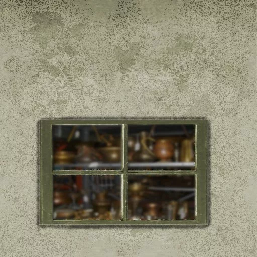 Cement Store Wall Green With Store Window1 main texture preview