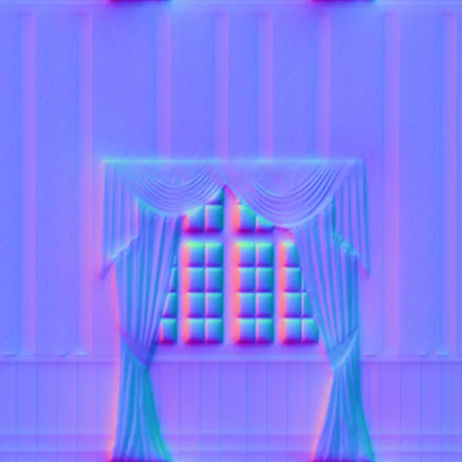 Normal Map for Holiday House Inside Wall 2 With Windows