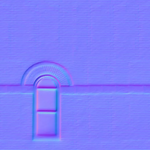 Normal Map for Brick City Building Wall 1 With 1 Windows