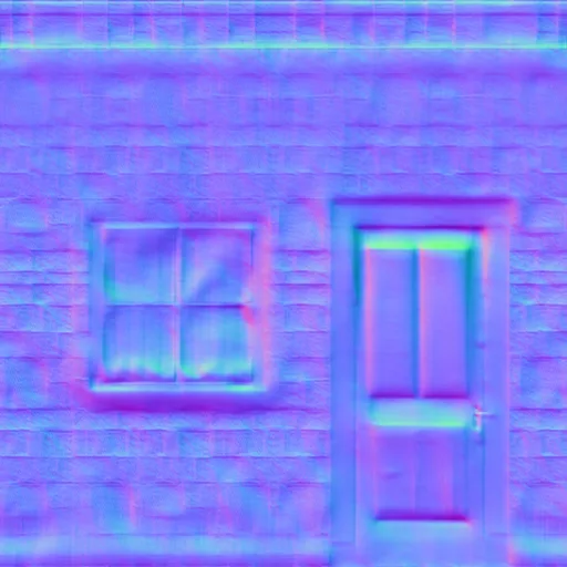 Normal Map for Dirty3 Wall With Door And Window