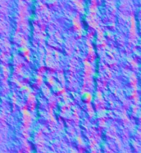 Normal Map for Moss On Stone, Seamless