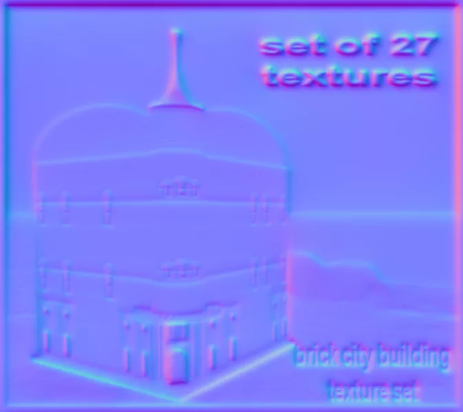 Normal Map for Sign Brick City Building Textures