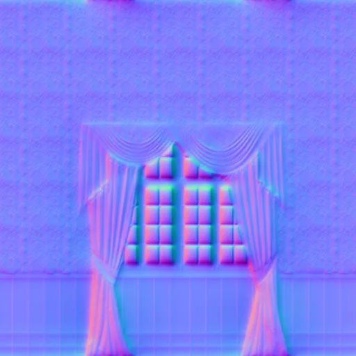 Normal Map for Holiday House Inside Wall 3 With Windows