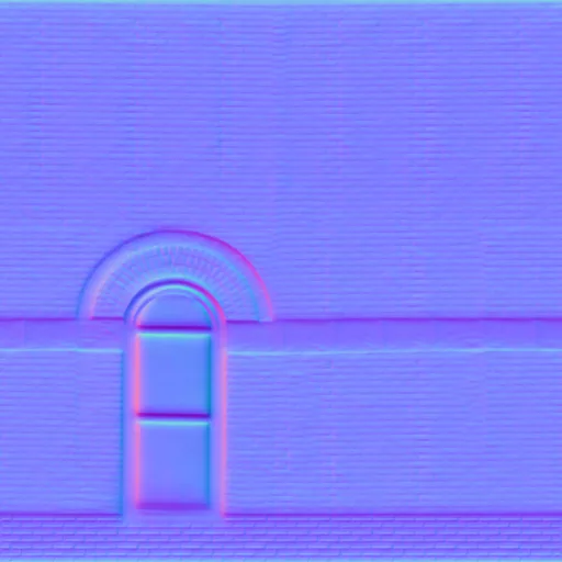 Normal Map for Brick City Building Wall 3 With 1 Windows