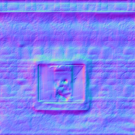 Normal Map for Dirty4 Wall With Loft Window