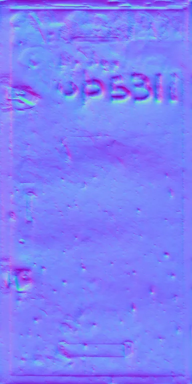 Normal Map for Door Wood Steel Plate Old