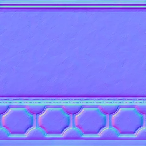 Normal Map for Wall Blue Chair Rail And Molding