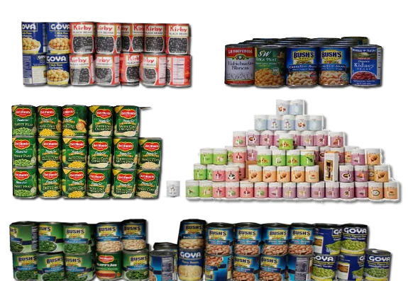 Supermarket Shelf Canned Foods Background main texture preview