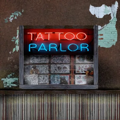 Tattoo Parlor Front Window Wall texture preview