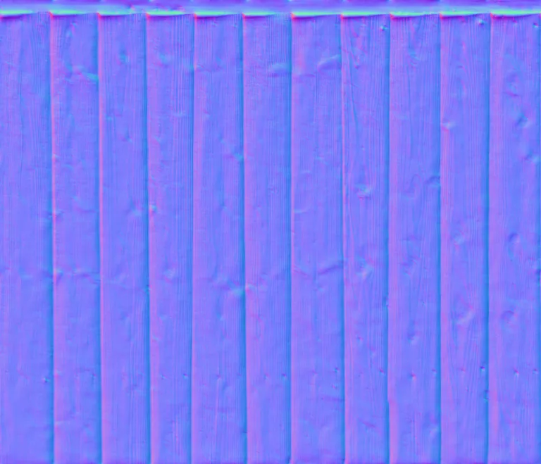 Normal Map for Fence Wood Charcoal
