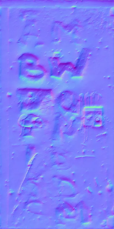 Normal Map for Door Steel Defaced