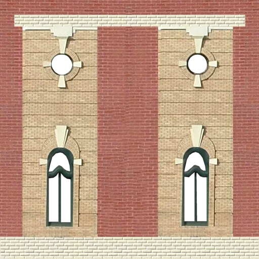 Alpha / Mask for Brick City Building Wall 3 With 4 Windows