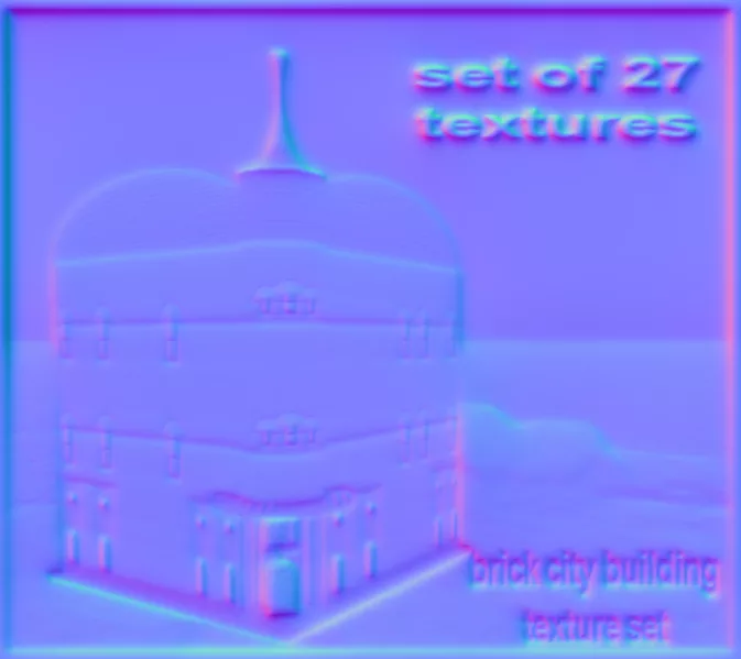 Normal Map for Sign Brick City Building Textures