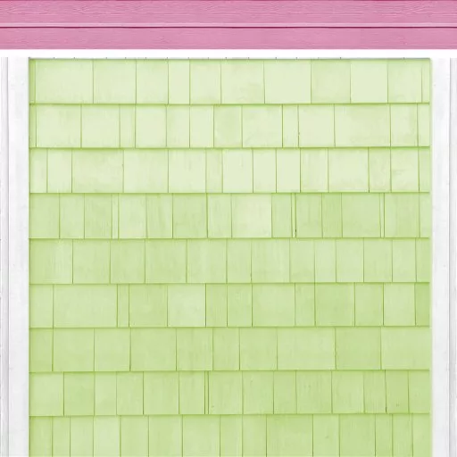 Green Shingled Siding With Pink Upper main texture preview