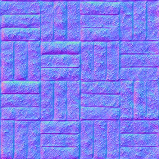 Normal Map for Ground Brick Patterned