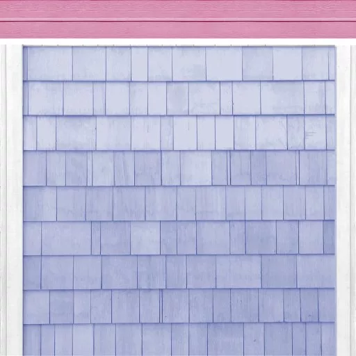Blue Shingled Siding With Pink Upper main texture preview