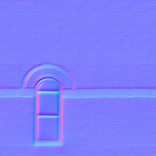 Normal Map for Brick City Building Wall 1 With 1 Windows