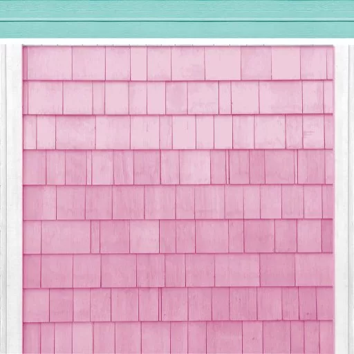 Pink Shingled Siding With Teal Upper main texture preview