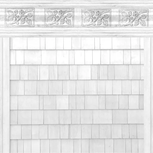Shingled Siding With Molding2 White main texture preview
