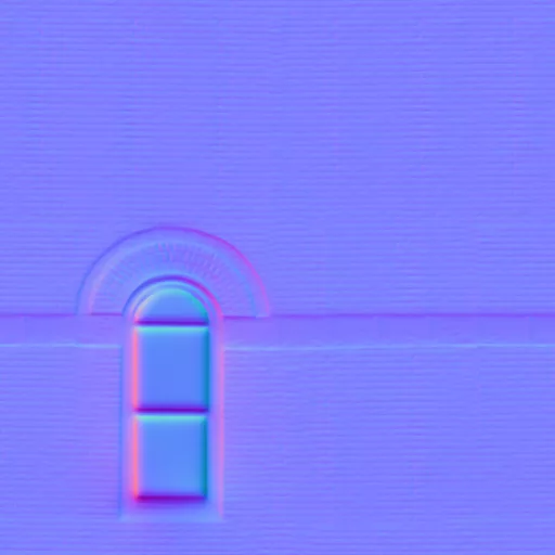 Normal Map for Brick City Building Wall 1 With 1 Window