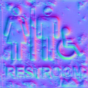 Normal Map for Dirty Restroom Sign