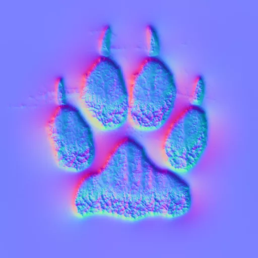 Normal Map for Paw Print