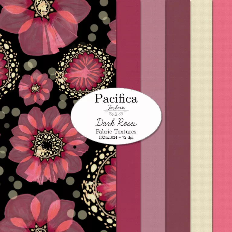 Pacifica Fashion Fabric Textures Dark Roses main texture preview