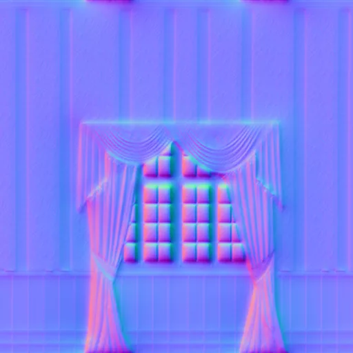 Normal Map for Holiday House Inside Wall 2 With Windows