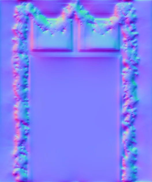 Normal Map for Holiday House Wall With Garland 2