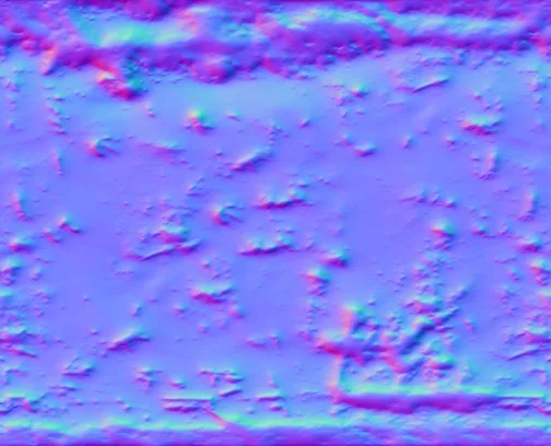 Normal Map for Dirty Rusted Metal Wall1